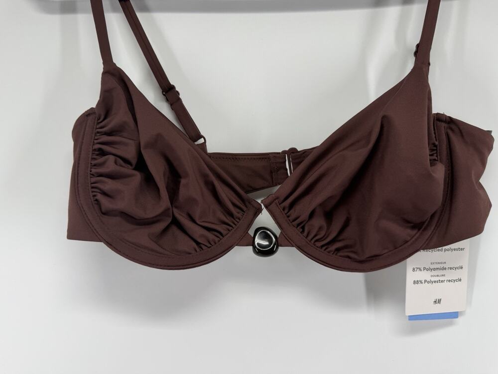 H&M Brown Bikini Top 38C NWT